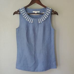 🚚Boden linen peter pan collar sleeveless  size 2